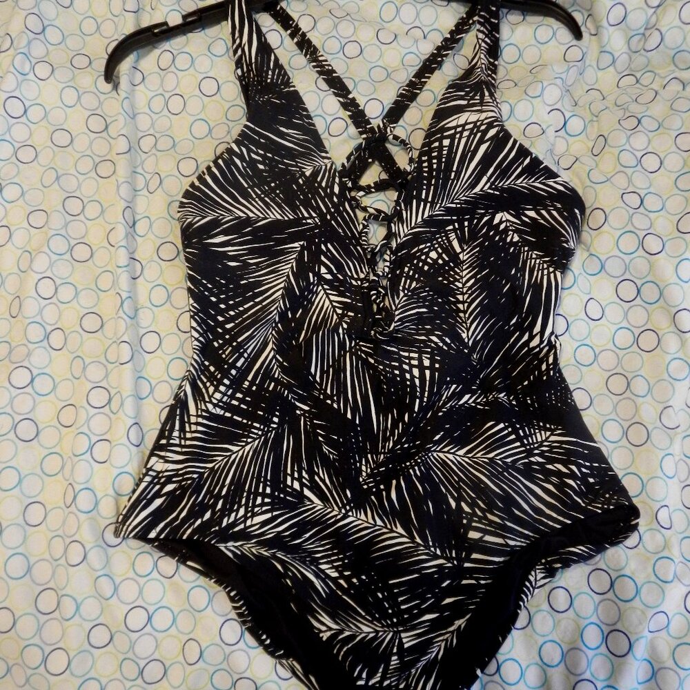 Michael Kors swimsuit palm leaves print SZ 10